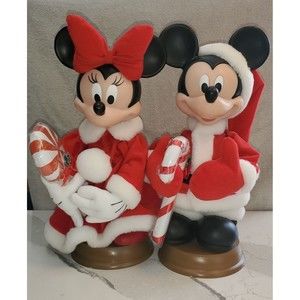 Santa's Best Holiday Animation Mickey &  Minnie Mouse Christmas VTG 1996 16"